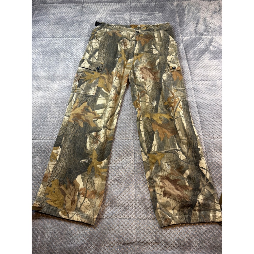 Guide Series Mens Realtree Hardwoods Camo Cargo Pants Size L Adjustable Waist